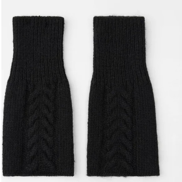 ZARA  Women’s Black Comfy Warm Fingerless Gloves, NWT - Picture 1 of 9